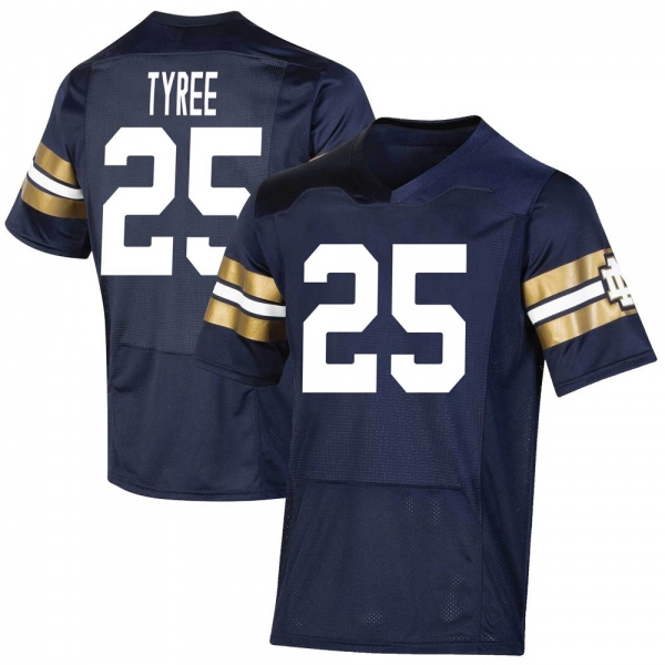 Chris Tyree Notre Dame Fighting Irish NCAA Youth #25 Navy Premier 2021 Shamrock Series Replica College Stitched Football Jersey LZD8055YT
